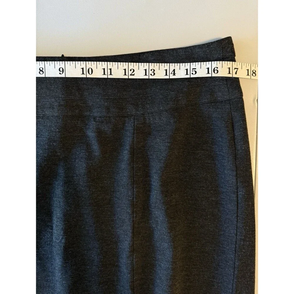 CAbi Miranda Ponte Knit Pencil Skirt Sz 12 Charcoal Heather Gray Bossy Career